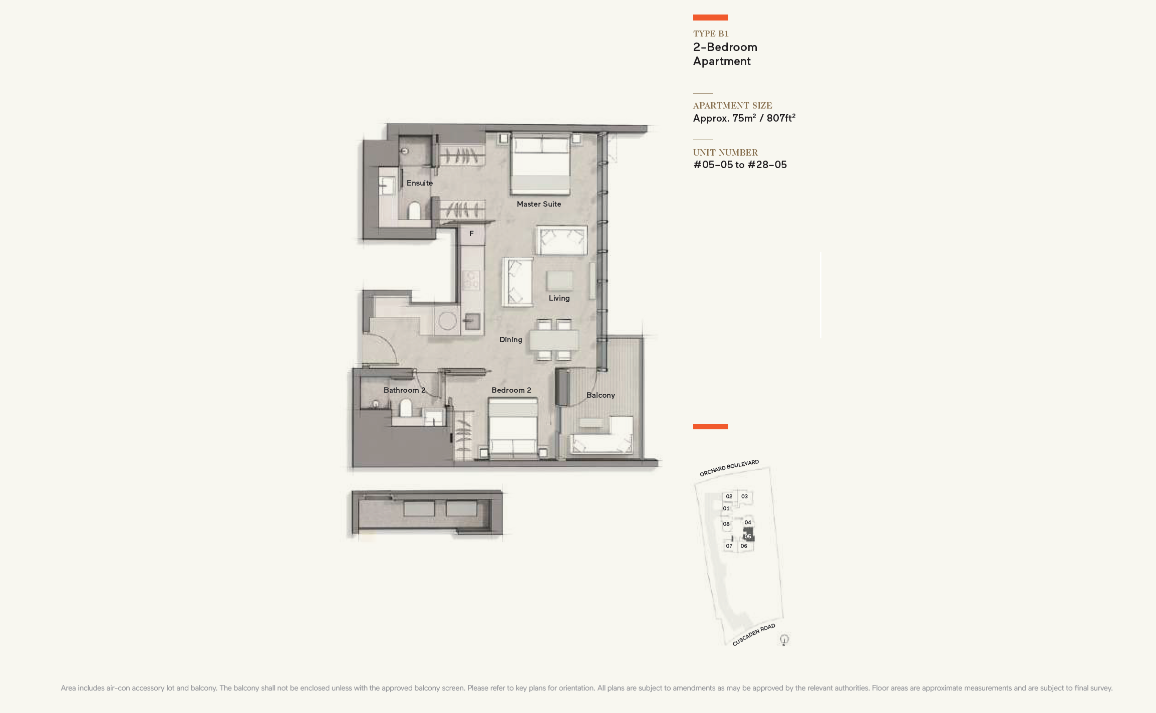 Cuscaden Reserve 1 Bedroom Floor Plan 2