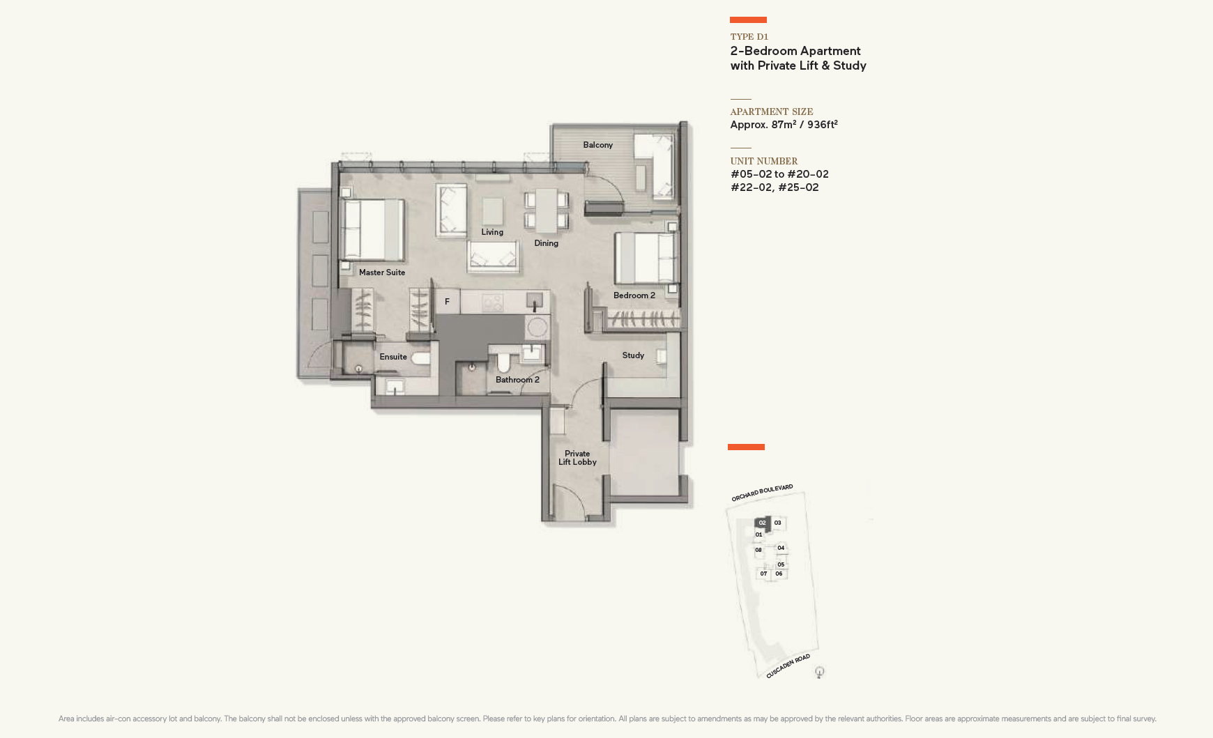 Cuscaden Reserve 1 Bedroom Floor Plan 5