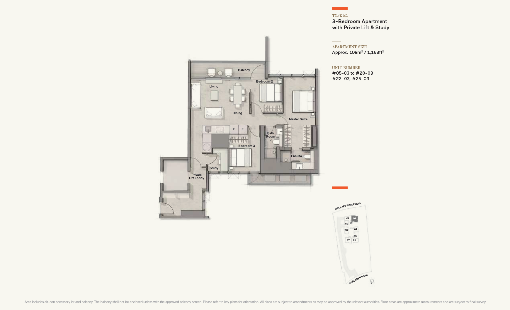 Cuscaden Reserve 1 Bedroom Floor Plan 6